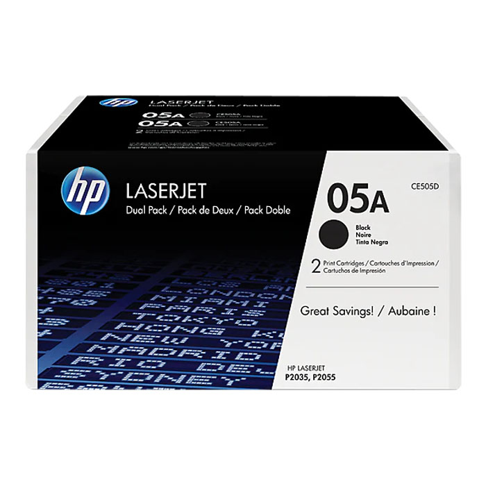 HP 05A Black Original Toner Cartridge (CE505D) 2 Pack Price in Jordan HP 05A Black Original Toner Cartridge (CE505D) 2 Pack - Buy Online in Jordan | OfficeJo