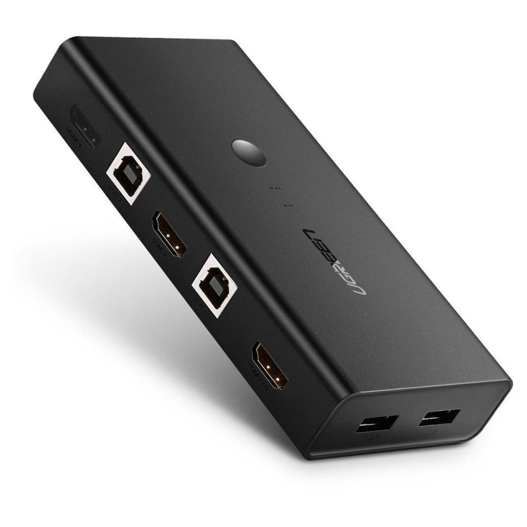 UGREEN CM200 2 In 1 Out KVM HDMI Switch Box: Enables switching between two HDMI input sources to one output display. Price in Jordan UGREEN CM200 2 In 1 Out KVM HDMI Switch Box: Enables switching between two HDMI input sources to one output display. - Buy Online in Jordan | OfficeJo