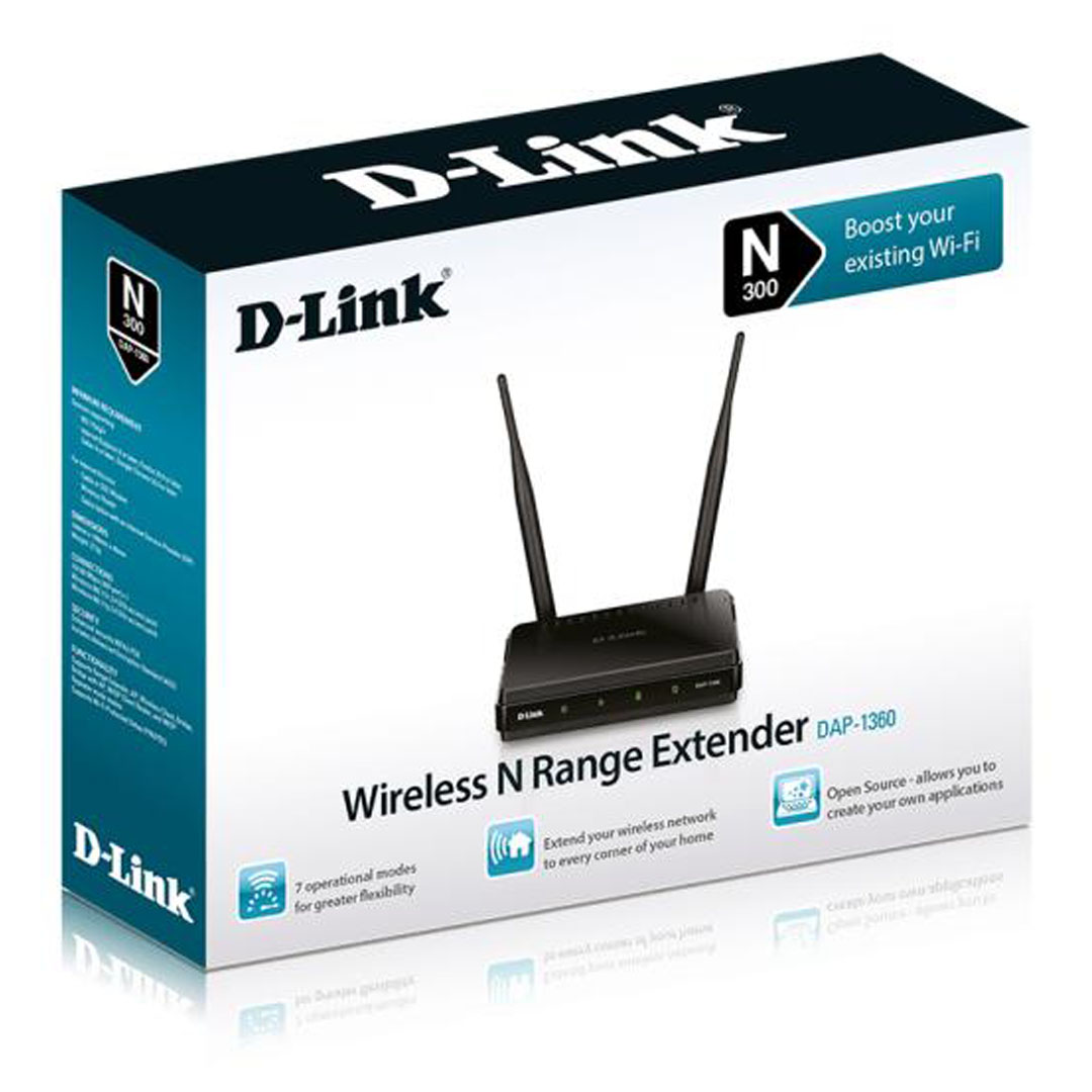D-Link DAP-1360 Wireless N Range Extender – 300 Mbps, Dual Antenna, WPA2 Price in Jordan D-Link DAP-1360 Wireless N Range Extender – 300 Mbps, Dual Antenna, WPA2 - Buy Online in Jordan | OfficeJo