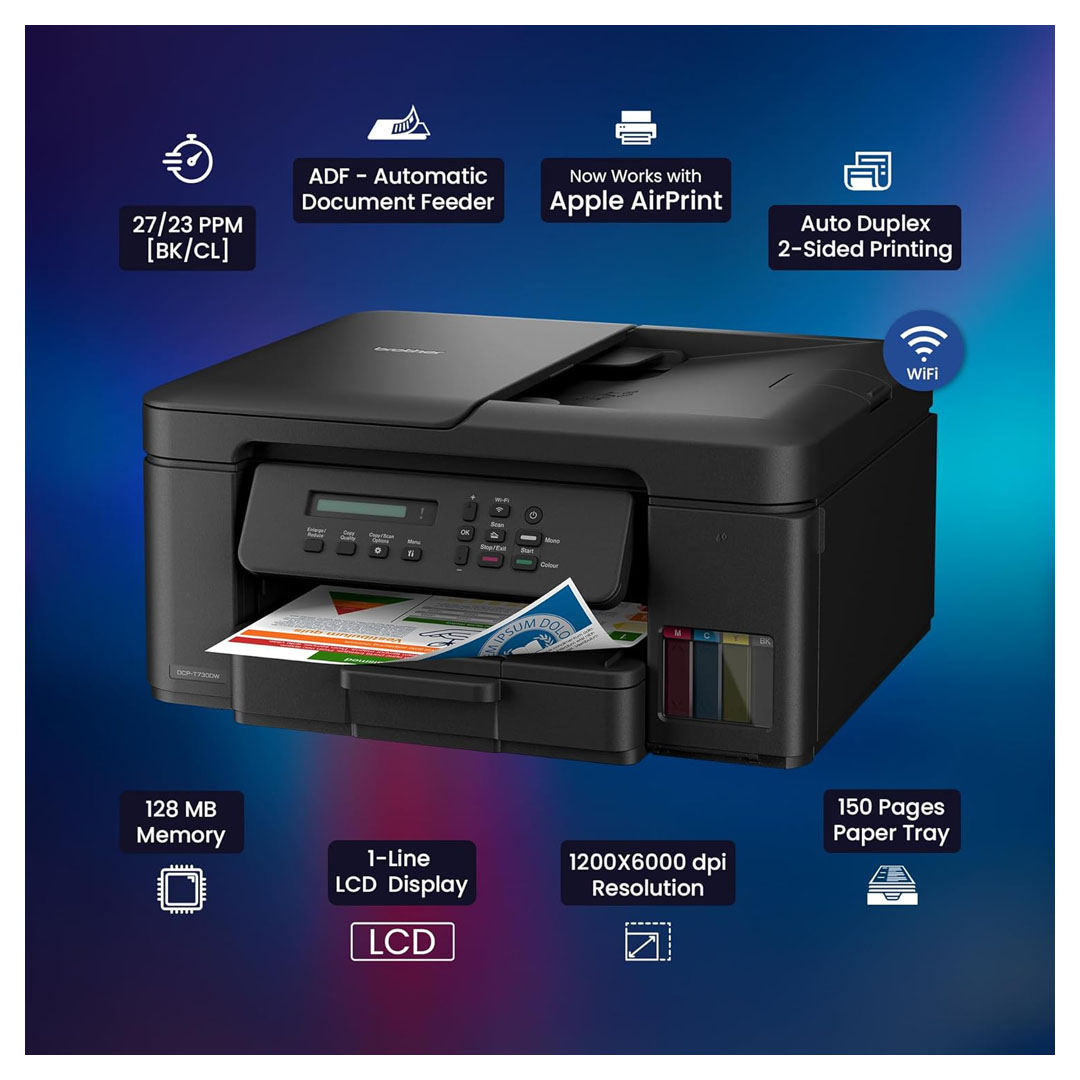 Brother DCP-T730DW Ink Tank Printer with Wi-Fi, Duplex & ADF Price in Jordan Brother DCP-T730DW Ink Tank Printer with Wi-Fi, Duplex & ADF - Buy Online in Jordan | OfficeJo