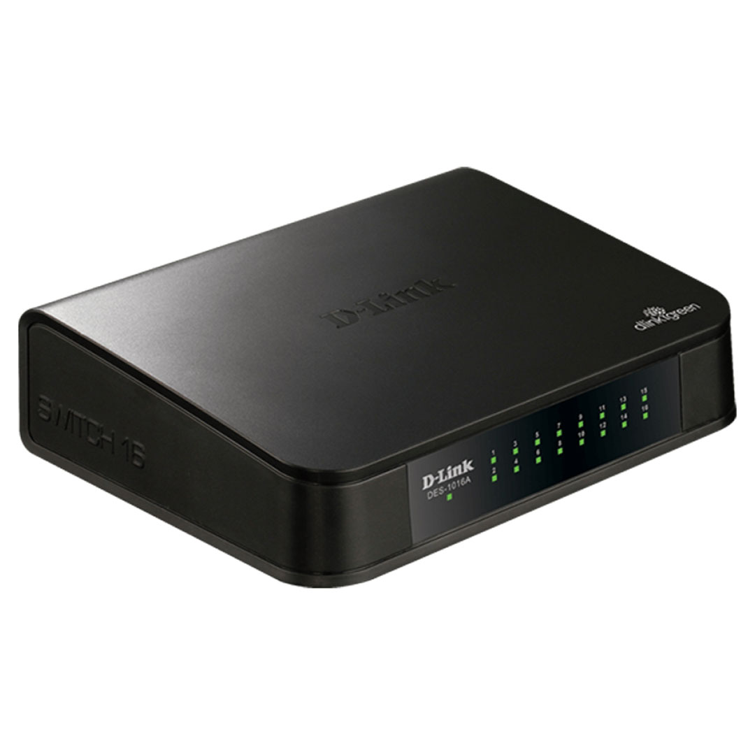 D-Link DES-1016A 16-Port Switch – 10/100 Mbps, Fanless, Plug & Play - Buy Online in Jordan | OfficeJo