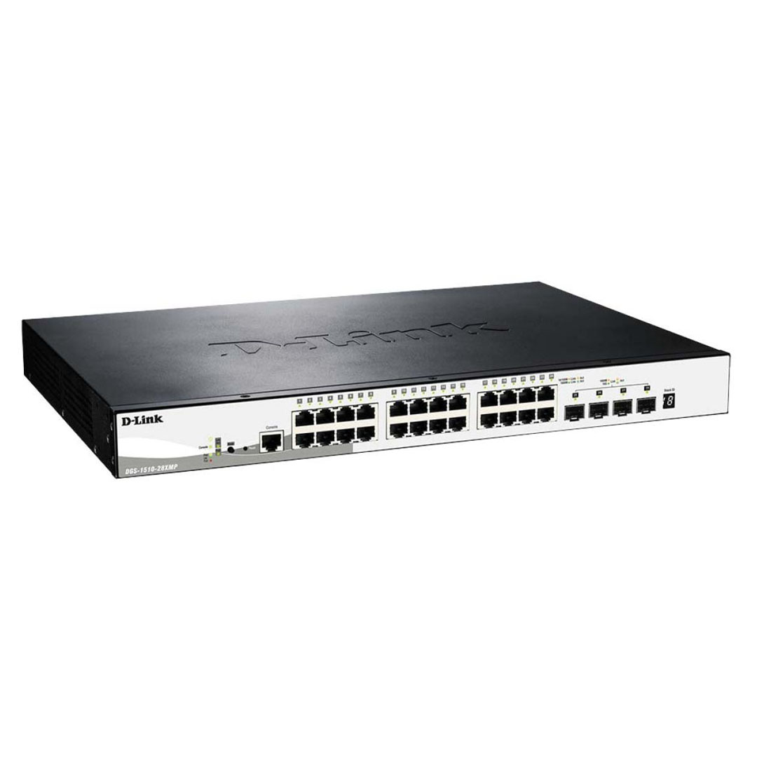D-Link DGS-1510-28XMP Gigabit Switch – 24 PoE Ports, 4x 10G Uplinks, 128 Gbps Price in Jordan D-Link DGS-1510-28XMP Gigabit Switch – 24 PoE Ports, 4x 10G Uplinks, 128 Gbps - Buy Online in Jordan | OfficeJo
