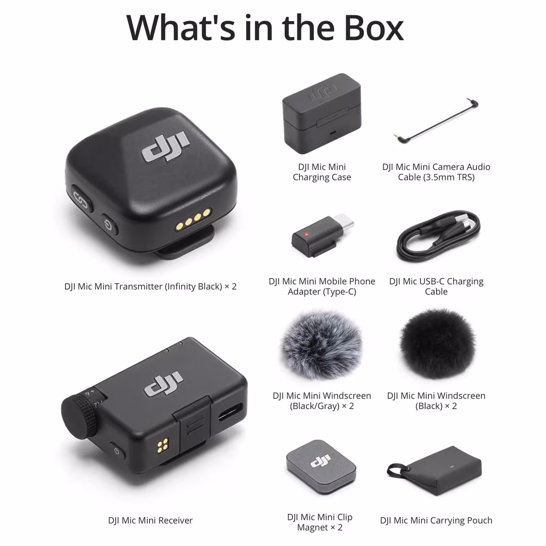DJI Mic Mini (2 TX + 1 RX + Charging Case) – Wireless Lavalier Microphone Price in Jordan DJI Mic Mini (2 TX + 1 RX + Charging Case) – Wireless Lavalier Microphone - Buy Online in Jordan | OfficeJo