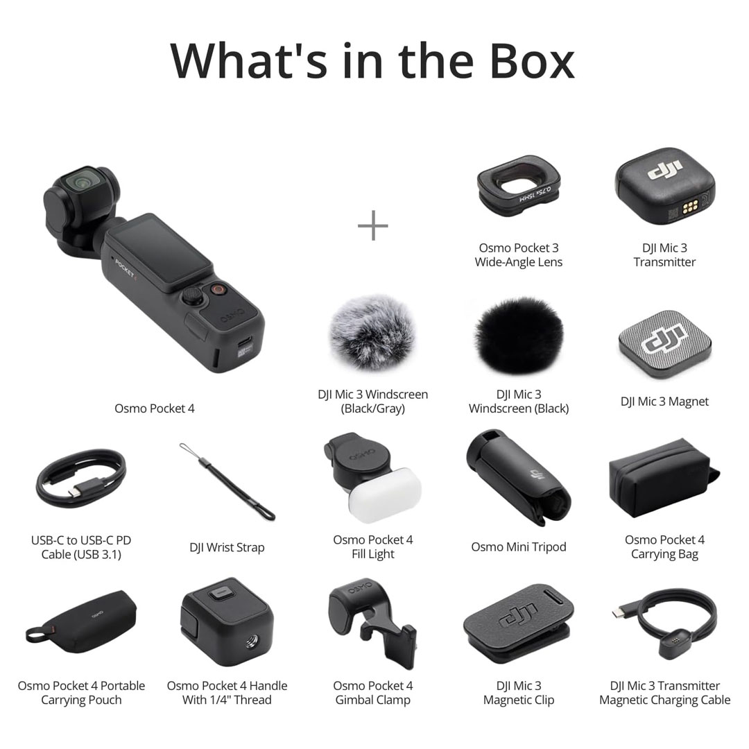 DJI Osmo Pocket 4 Creator Combo – 4K/240fps, 1" CMOS, 3-Axis Stabilization, Mic & Fill Light Price in Jordan DJI Osmo Pocket 4 Creator Combo – 4K/240fps, 1" CMOS, 3-Axis Stabilization, Mic & Fill Light - Buy Online in Jordan | OfficeJo
