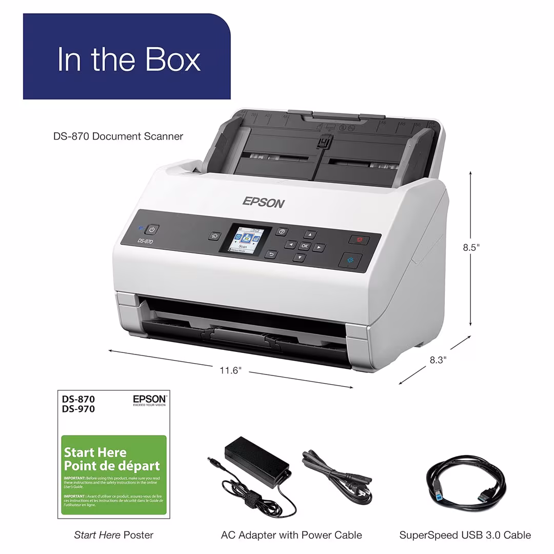 Epson DS-870 Color Duplex Workgroup Document Scanner Price in Jordan Epson DS-870 Color Duplex Workgroup Document Scanner - Buy Online in Jordan | OfficeJo