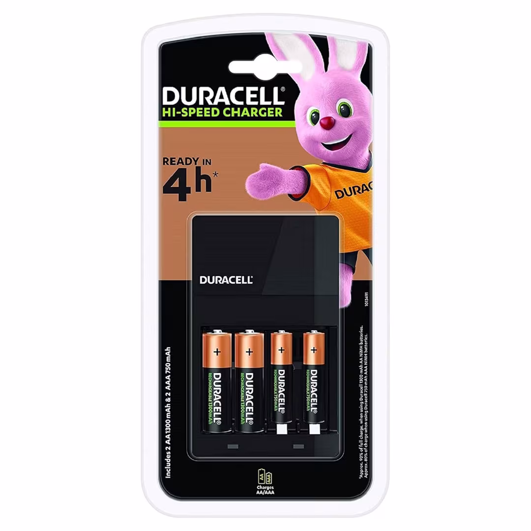 Duracell CEF14 4-Hour Battery Charger with AA & AAA Rechargeable Batteries - Buy Online in Jordan | OfficeJo
