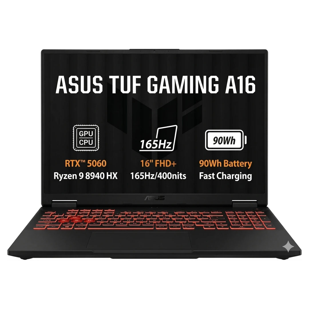 ASUS TUF Gaming A16 – AMD Ryzen 9 8940HX, RTX 5060, 165Hz Price in Jordan ASUS TUF Gaming A16 – AMD Ryzen 9 8940HX, RTX 5060, 165Hz - Buy Online in Jordan | OfficeJo