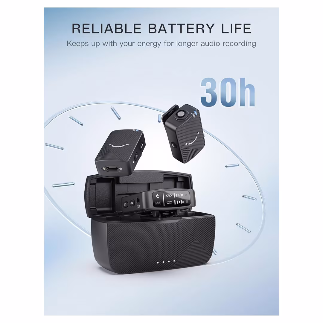 FIFINE M9 Wireless Lavalier Microphone – Dual Pack – iPhone/Android/Camera Price in Jordan FIFINE M9 Wireless Lavalier Microphone – Dual Pack – iPhone/Android/Camera - Buy Online in Jordan | OfficeJo