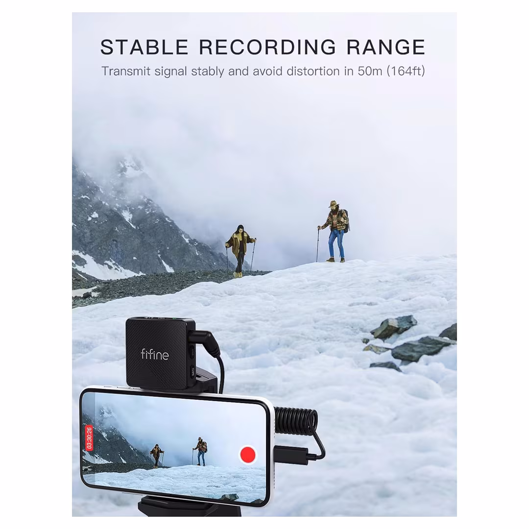 FIFINE M9 Wireless Lavalier Microphone – Dual Pack – iPhone/Android/Camera Price in Jordan FIFINE M9 Wireless Lavalier Microphone – Dual Pack – iPhone/Android/Camera - Buy Online in Jordan | OfficeJo