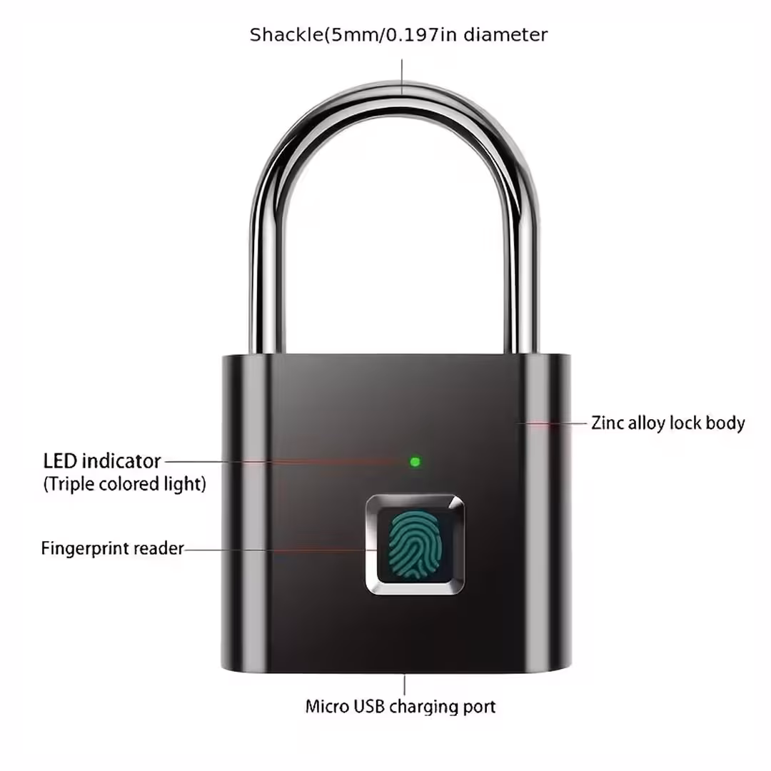 Smart Fingerprint Padlock - USB Rechargeable Biometric Door Lock Price in Jordan Smart Fingerprint Padlock - USB Rechargeable Biometric Door Lock - Buy Online in Jordan | OfficeJo
