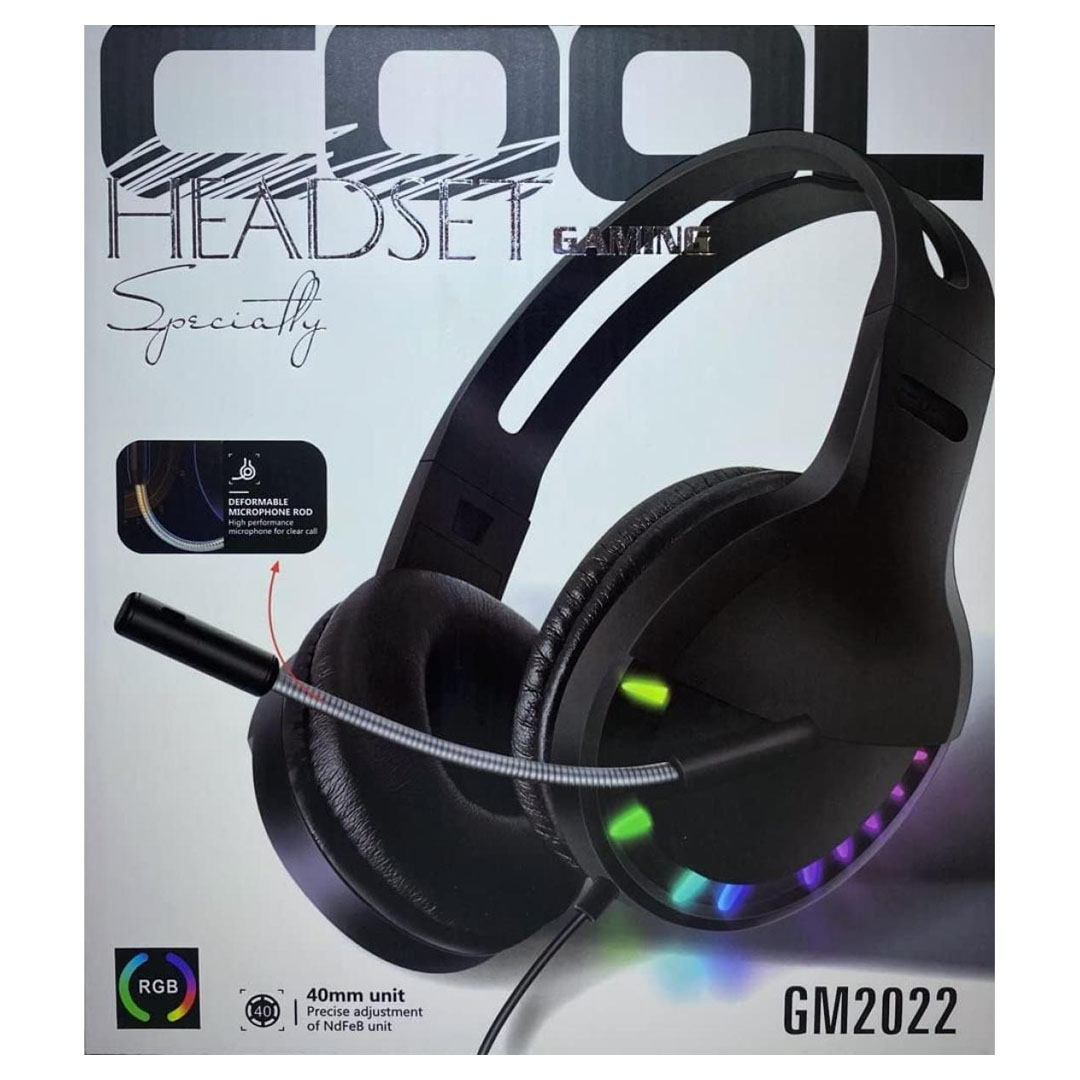 GM2022 RGB LED Gaming Headset with Mic – 40mm Driver, 32 Ohms, 3.5mm Stereo Price in Jordan GM2022 RGB LED Gaming Headset with Mic – 40mm Driver, 32 Ohms, 3.5mm Stereo - Buy Online in Jordan | OfficeJo