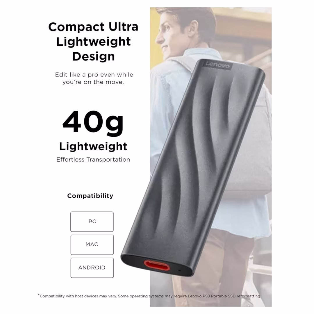 Lenovo PS8 1TB Portable SSD USB 3.2 Gen 2 Grey Price in Jordan Lenovo PS8 1TB Portable SSD USB 3.2 Gen 2 Grey - Buy Online in Jordan | OfficeJo