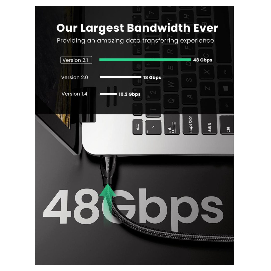 UGREEN HD140 8K Ultra HD HDMI 2.1 Cable - 3M - High - Quality 8K Ultra HD HDMI 2.1 Cable for Superior Audio and Video Transmission Price in Jordan UGREEN HD140 8K Ultra HD HDMI 2.1 Cable - 3M - High - Quality 8K Ultra HD HDMI 2.1 Cable for Superior Audio and Video Transmission - Buy Online in Jordan | OfficeJo