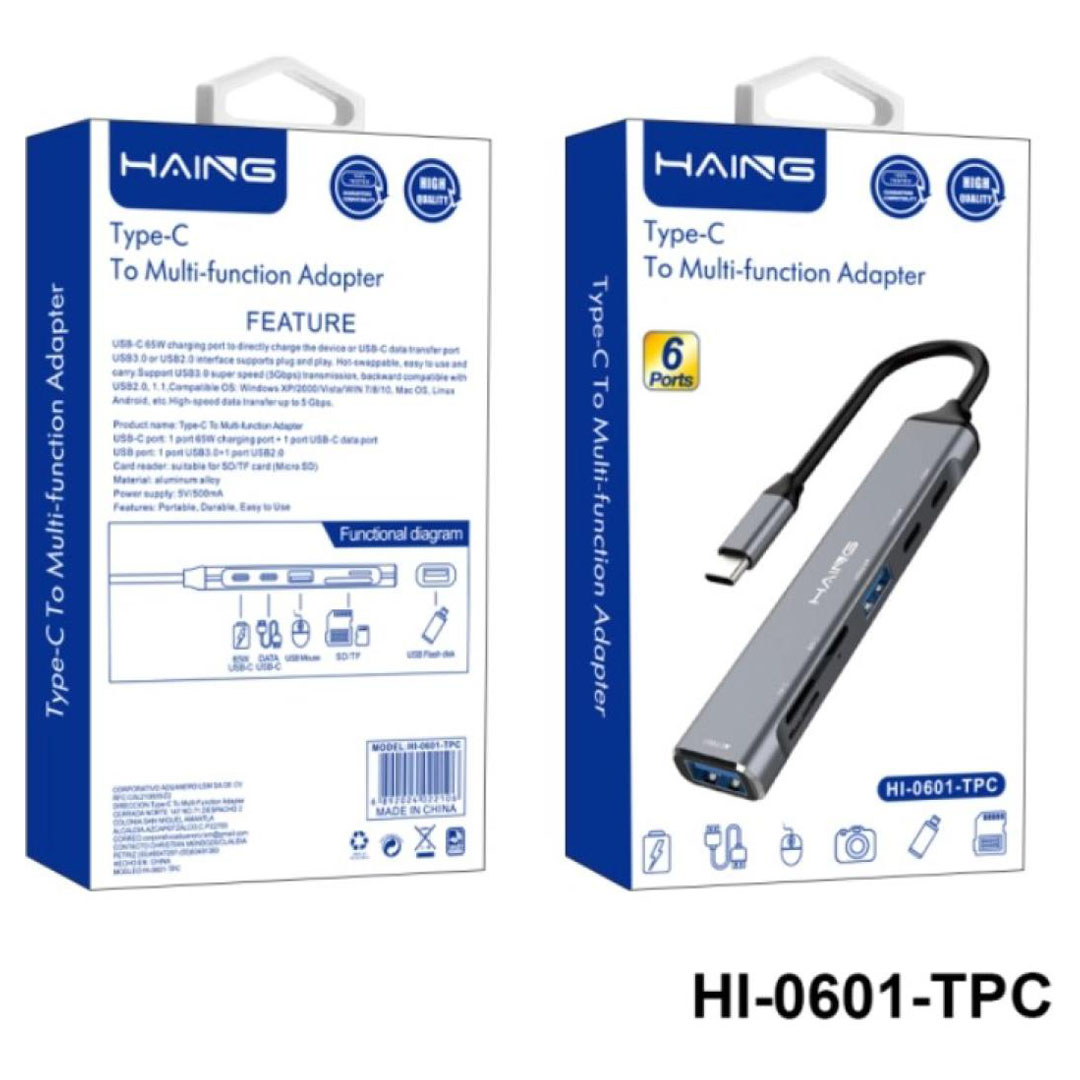 HAING Type-C to 6-Port Multi-Function Adapter (HI-0601-TPC) Price in Jordan HAING Type-C to 6-Port Multi-Function Adapter (HI-0601-TPC) - Buy Online in Jordan | OfficeJo