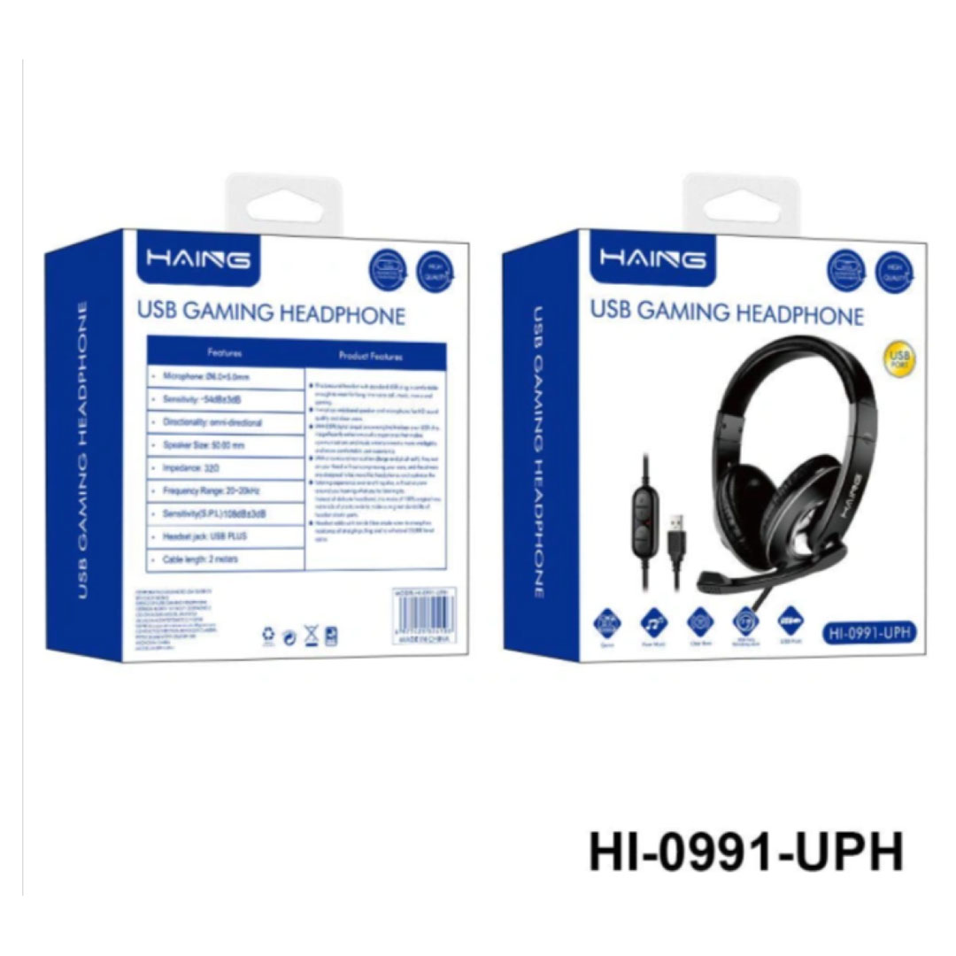 HAING USB Gaming Headphone with Mic – 50mm Speaker, 32Ω Impedance, 2m Cable Price in Jordan HAING USB Gaming Headphone with Mic – 50mm Speaker, 32Ω Impedance, 2m Cable - Buy Online in Jordan | OfficeJo