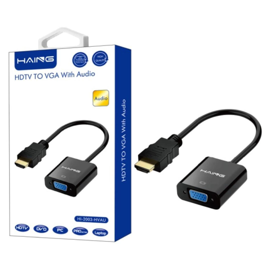 HAING HDMI to VGA Adapter with Audio High Quality (HI-2003-HVAU) Price in Jordan HAING HDMI to VGA Adapter with Audio High Quality (HI-2003-HVAU) - Buy Online in Jordan | OfficeJo