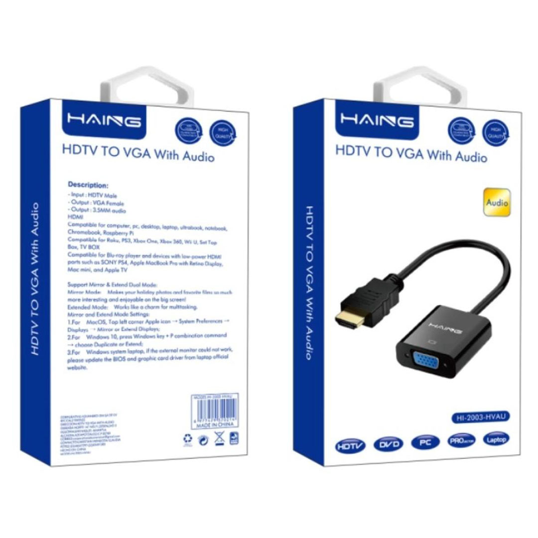 HAING HDMI to VGA Adapter with Audio High Quality (HI-2003-HVAU) Price in Jordan HAING HDMI to VGA Adapter with Audio High Quality (HI-2003-HVAU) - Buy Online in Jordan | OfficeJo