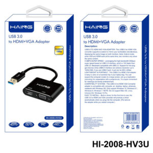 HAING USB 3.0 to HDMI + VGA Adapter Converter - Buy Online in Jordan | OfficeJo