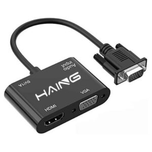 HAING 2 in 1 VGA to HDMI + VGA Adapter with Audio Price in Jordan HAING 2 in 1 VGA to HDMI + VGA Adapter with Audio - Buy Online in Jordan | OfficeJo