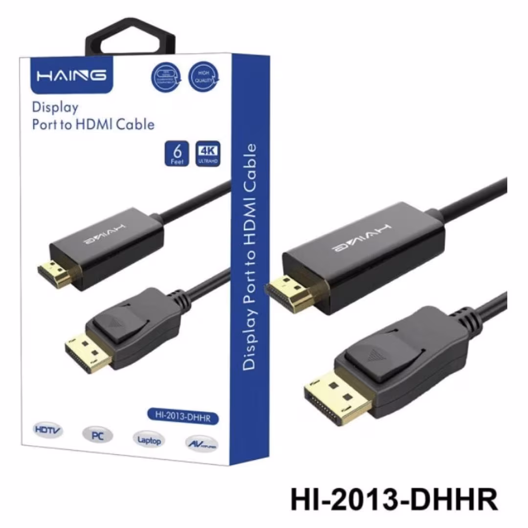 HAING 4K DisplayPort to HDMI Cable 3M (HI-2013-DHHR-3M) Price in Jordan HAING 4K DisplayPort to HDMI Cable 3M (HI-2013-DHHR-3M) - Buy Online in Jordan | OfficeJo