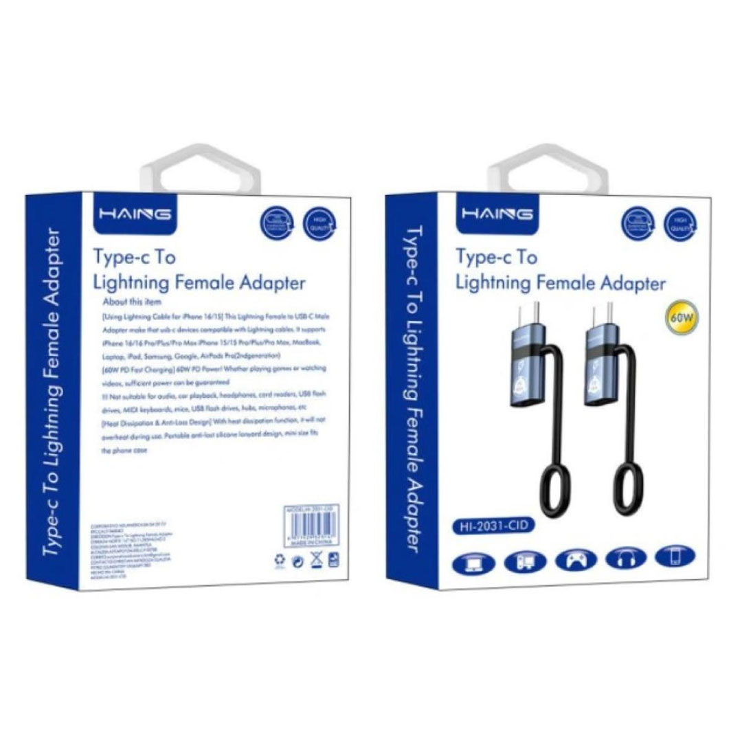 HAING USB-C to Lightning Female Fast Charging Adapter (HI-2031-CID) Price in Jordan HAING USB-C to Lightning Female Fast Charging Adapter (HI-2031-CID) - Buy Online in Jordan | OfficeJo