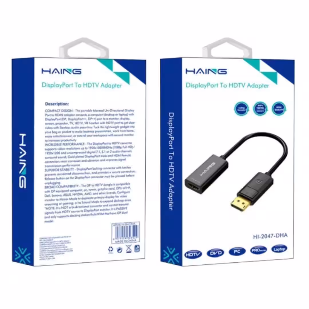 HAING DisplayPort to HDMI Adapter (HI-2047-DHA) Price in Jordan HAING DisplayPort to HDMI Adapter (HI-2047-DHA) - Buy Online in Jordan | OfficeJo