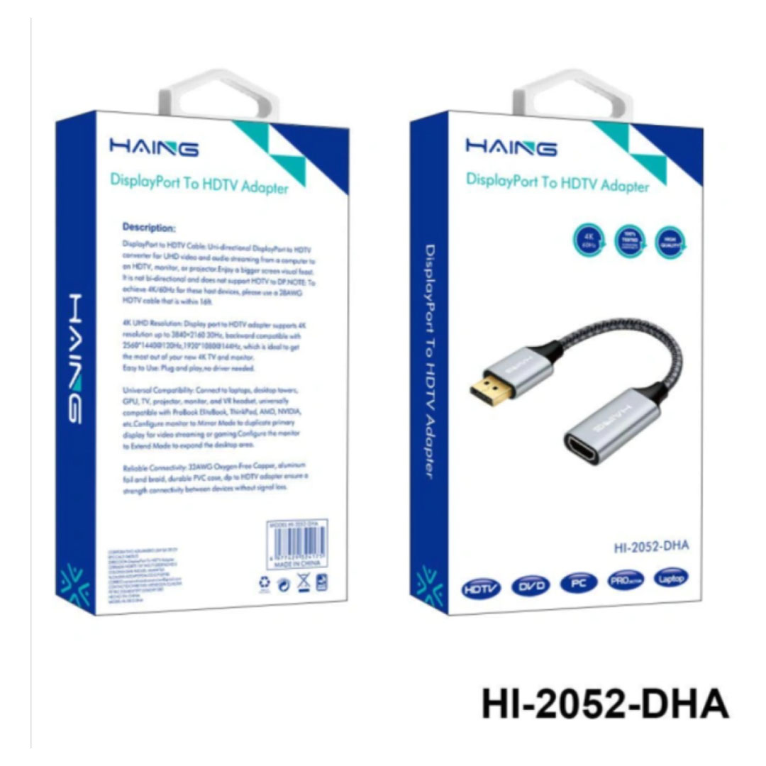 HAING DisplayPort to HDMI Adapter (HI-2052-DHA) Price in Jordan HAING DisplayPort to HDMI Adapter (HI-2052-DHA) - Buy Online in Jordan | OfficeJo