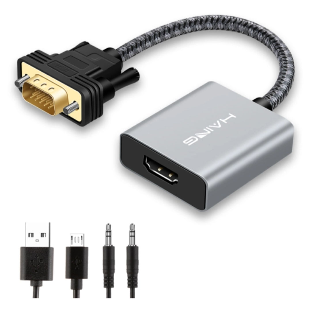 HAING VGA to HDMI Adapter with Audio & Power Cable (HI-2053-VHA) Price in Jordan HAING VGA to HDMI Adapter with Audio & Power Cable (HI-2053-VHA) - Buy Online in Jordan | OfficeJo