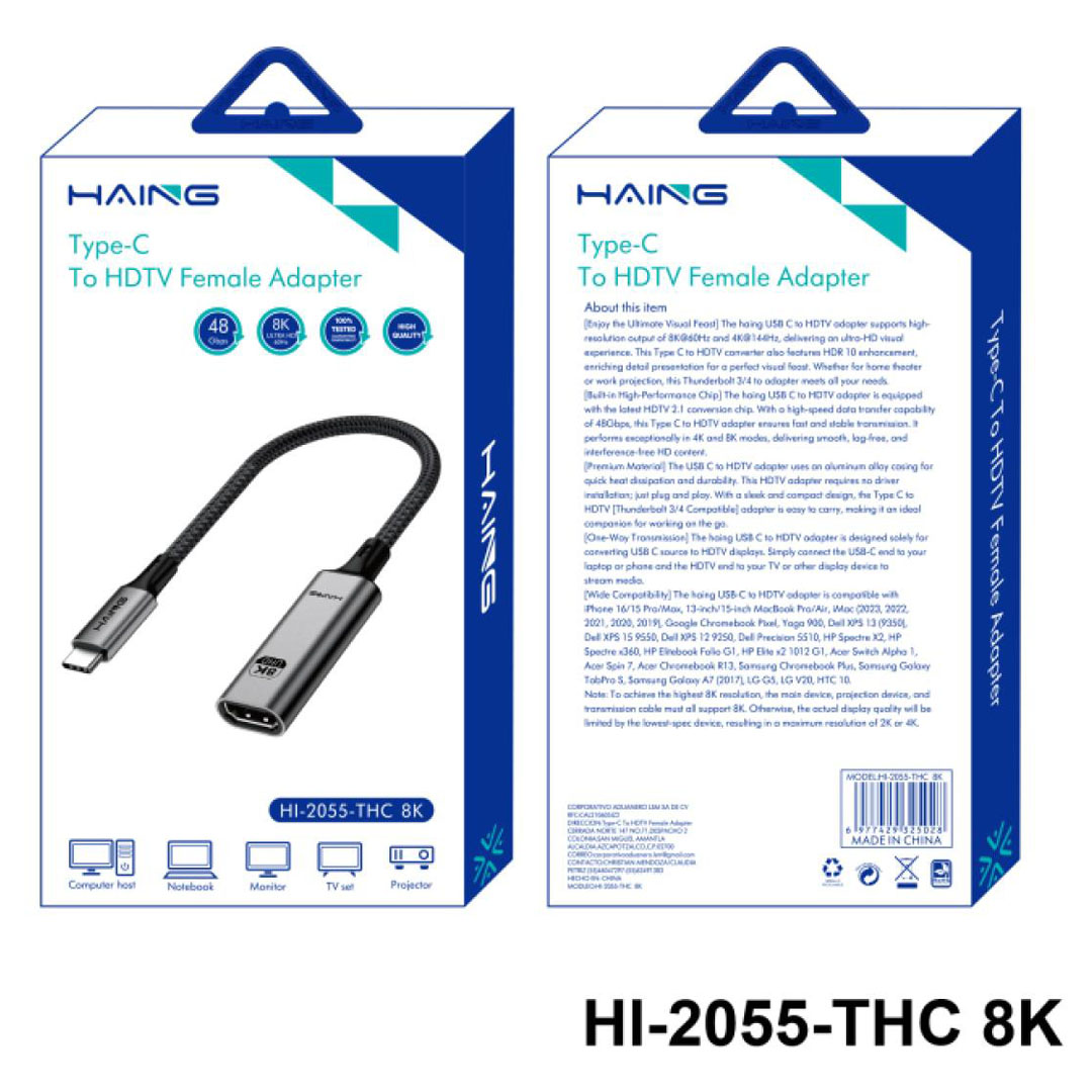 HAING Type-C to HDMI Female Adapter 8K (HI-2055-THC) Price in Jordan HAING Type-C to HDMI Female Adapter 8K (HI-2055-THC) - Buy Online in Jordan | OfficeJo