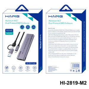 HAING Aluminum NVMe M.2 SSD Enclosure USB 3.1 & Type-C 10Gbps (HI-2819-M2) - Buy Online in Jordan | OfficeJo