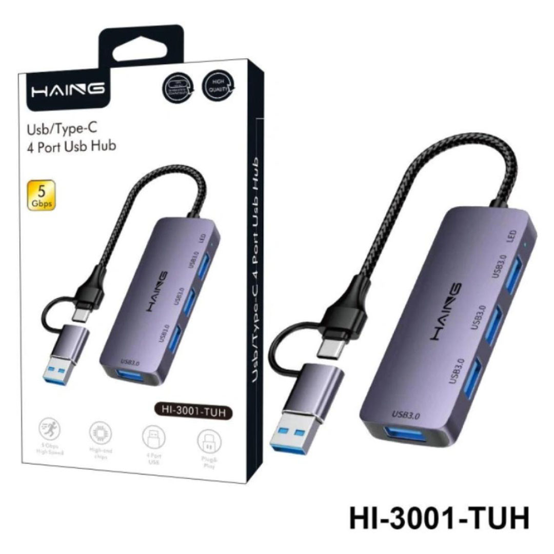 HAING USB Type-C 4-Port Hub - High-Speed Splitter (HI-3001-TUH) Price in Jordan HAING USB Type-C 4-Port Hub - High-Speed Splitter (HI-3001-TUH) - Buy Online in Jordan | OfficeJo
