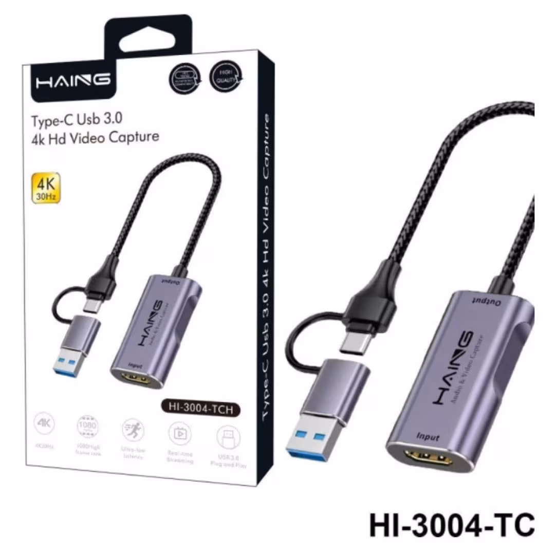 HAING Type-C USB 4K HD Video Capture Adapter (HI-3004-TCH) Price in Jordan HAING Type-C USB 4K HD Video Capture Adapter (HI-3004-TCH) - Buy Online in Jordan | OfficeJo