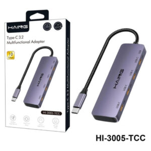 HAING 4-in-1 Type-C 3.2 Multi-Function Adapter Hub (HI-3005-TCC) Price in Jordan HAING 4-in-1 Type-C 3.2 Multi-Function Adapter Hub (HI-3005-TCC) - Buy Online in Jordan | OfficeJo