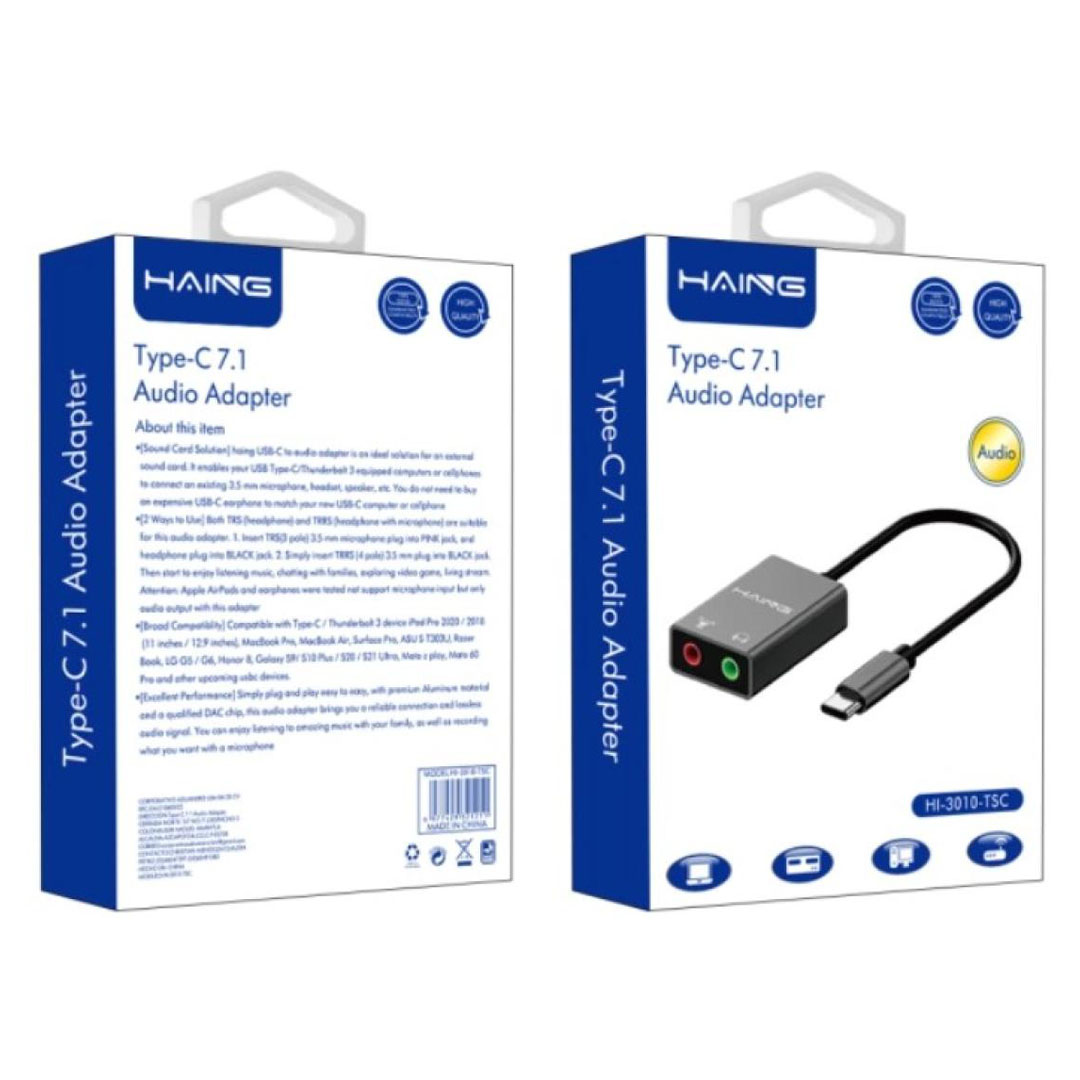 HAING Type-C 7.1 Channel Audio Adapter (HI-3010-TSC) Price in Jordan HAING Type-C 7.1 Channel Audio Adapter (HI-3010-TSC) - Buy Online in Jordan | OfficeJo