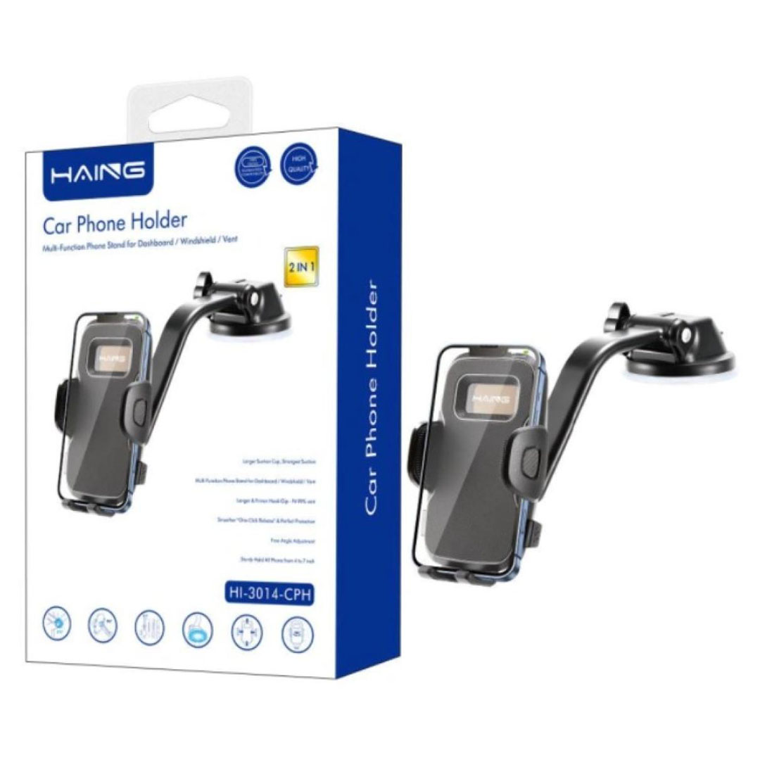 Haing HI-3014-CPH Car Phone Holder – 2-in-1 Mount, 360° Rotation, 4-7 inch Price in Jordan Haing HI-3014-CPH Car Phone Holder – 2-in-1 Mount, 360° Rotation, 4-7 inch - Buy Online in Jordan | OfficeJo