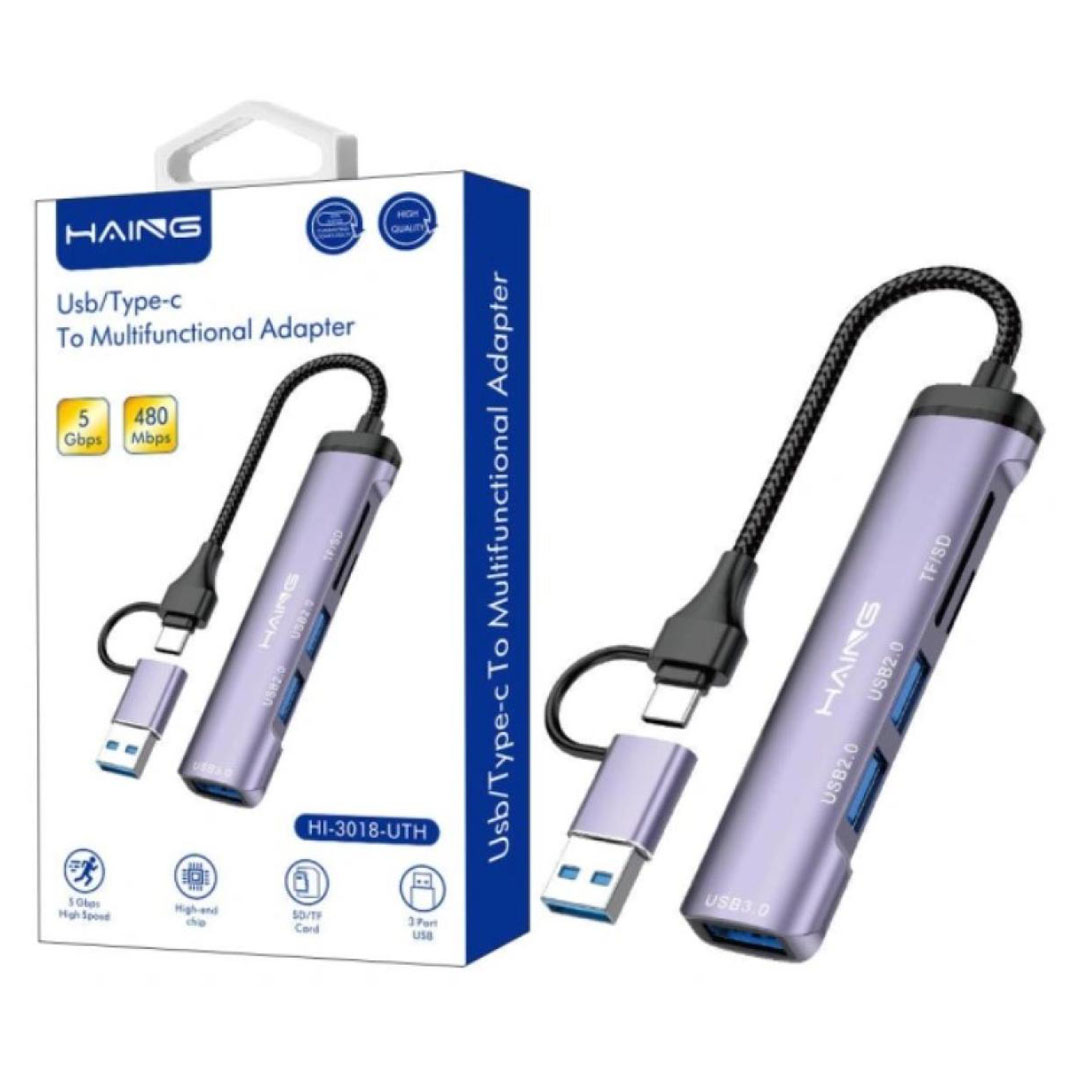 HAING USB / Type-C Multi-Function Adapter (HI-3018-UTH) Price in Jordan HAING USB / Type-C Multi-Function Adapter (HI-3018-UTH) - Buy Online in Jordan | OfficeJo