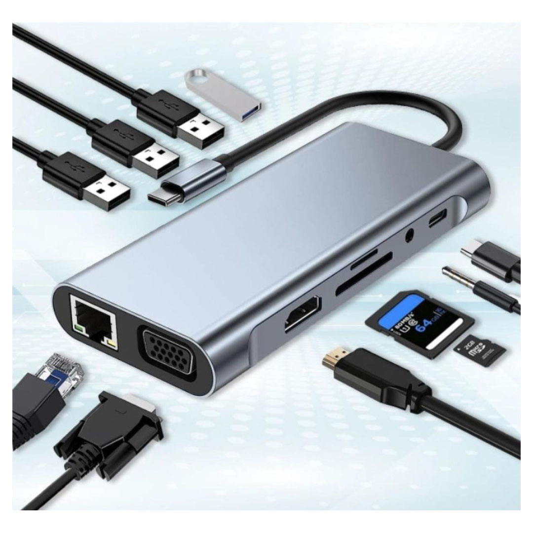 HAING 11-in-1 USB-C Multiport Adapter with HDMI, LAN & PD (HI-3023-TMA) Price in Jordan HAING 11-in-1 USB-C Multiport Adapter with HDMI, LAN & PD (HI-3023-TMA) - Buy Online in Jordan | OfficeJo