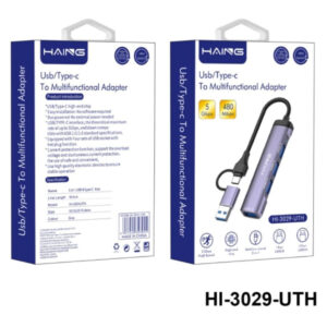 HAING USB Type-C Multiport Adapter Hub (HI-3029-UTH) Price in Jordan HAING USB Type-C Multiport Adapter Hub (HI-3029-UTH) - Buy Online in Jordan | OfficeJo