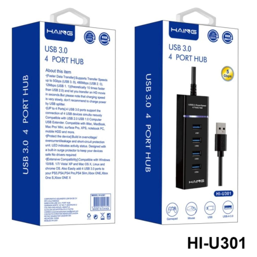 HAING USB 3.0 4-Port Hub 5Gbps (HI-U301) Price in Jordan HAING USB 3.0 4-Port Hub 5Gbps (HI-U301) - Buy Online in Jordan | OfficeJo