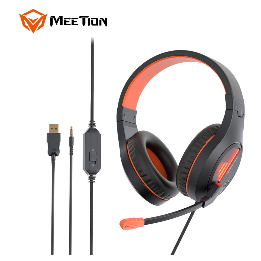 Meetion HP021 Stereo Backlit Gaming Wired Headset – 50mm Speaker, 3.5mm & USB, 2.2m Cable Price in Jordan Meetion HP021 Stereo Backlit Gaming Wired Headset – 50mm Speaker, 3.5mm & USB, 2.2m Cable - Buy Online in Jordan | OfficeJo