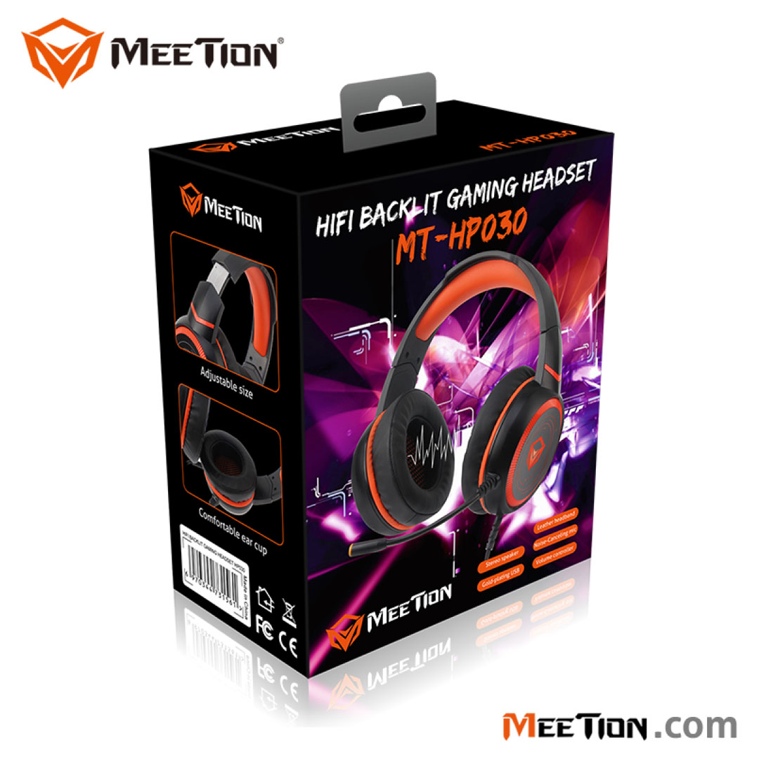 Meetion HP030 HIFI Backlit Gaming Headset – USB Gold-Plated, 50mm Speaker, Omni-Directional Mic Price in Jordan Meetion HP030 HIFI Backlit Gaming Headset – USB Gold-Plated, 50mm Speaker, Omni-Directional Mic - Buy Online in Jordan | OfficeJo