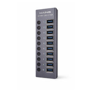 HAING Aluminum 10-Port USB 3.0 Hub with 72W Power (HUB-985A) Price in Jordan HAING Aluminum 10-Port USB 3.0 Hub with 72W Power (HUB-985A) - Buy Online in Jordan | OfficeJo
