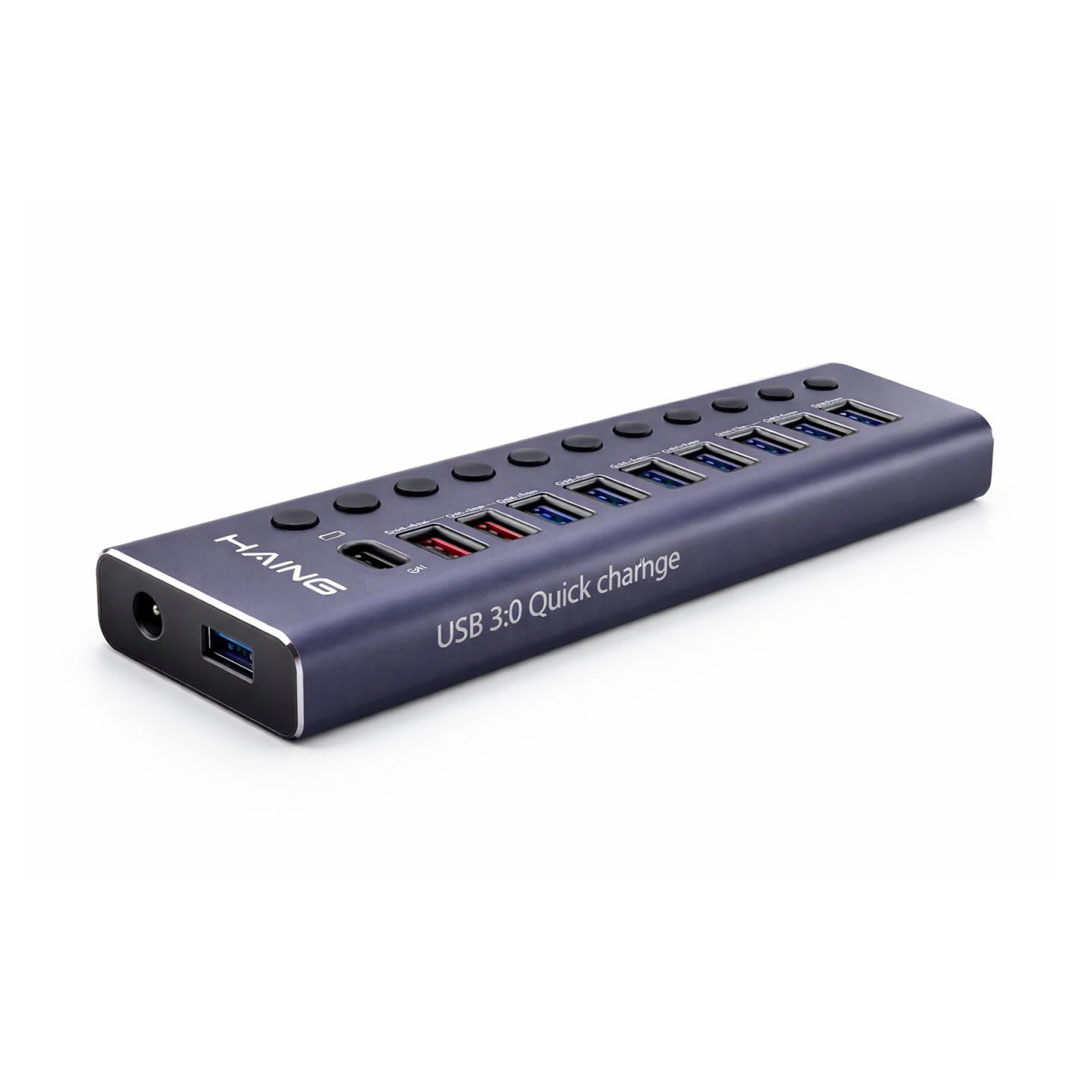 HAING Aluminum 10-Port USB 3.0 Type-C Hub with 72W Power (HUB-985C) - Buy Online in Jordan | OfficeJo