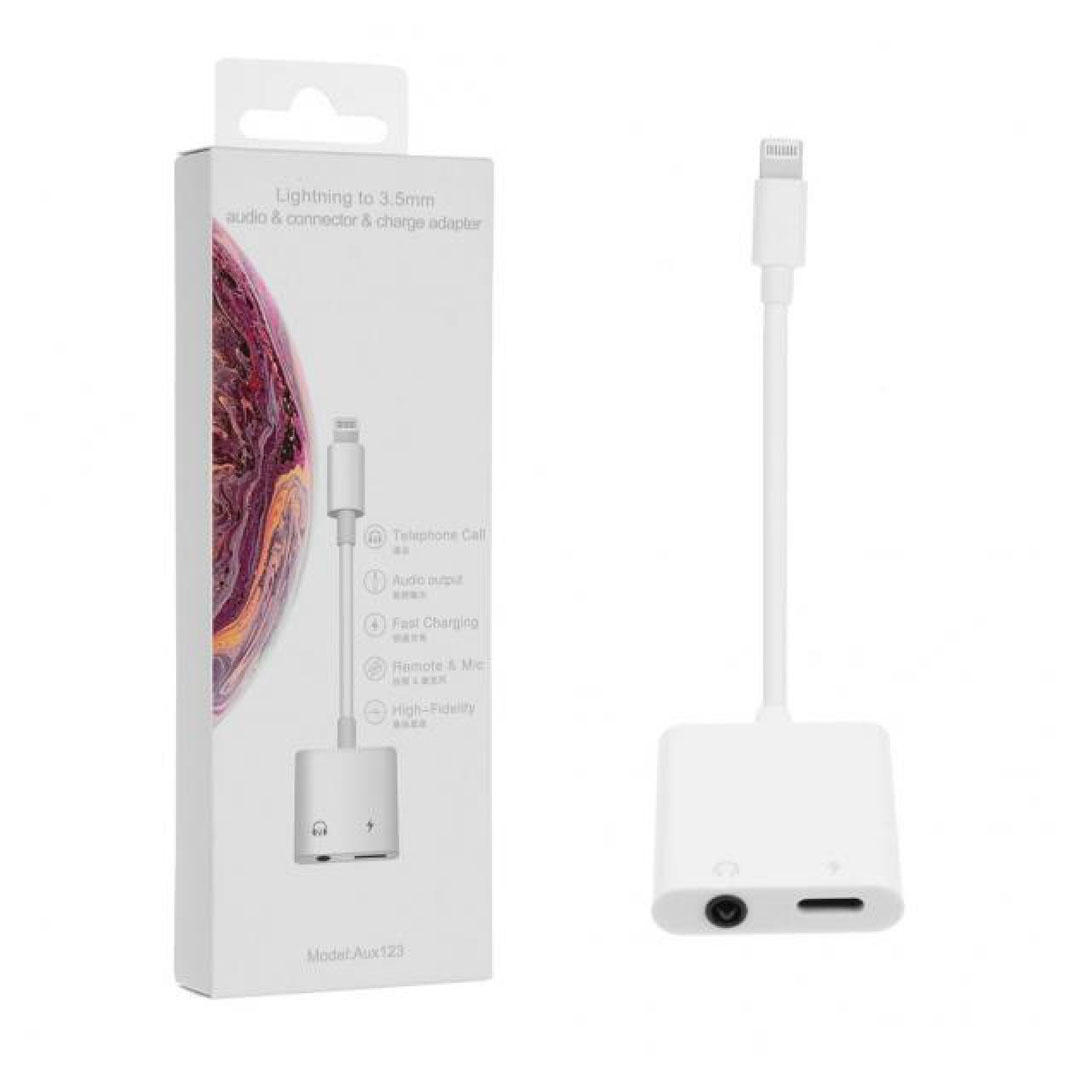 Aux123 Lightning to 3.5mm Audio & Charging Adapter Cable Price in Jordan Aux123 Lightning to 3.5mm Audio & Charging Adapter Cable - Buy Online in Jordan | OfficeJo