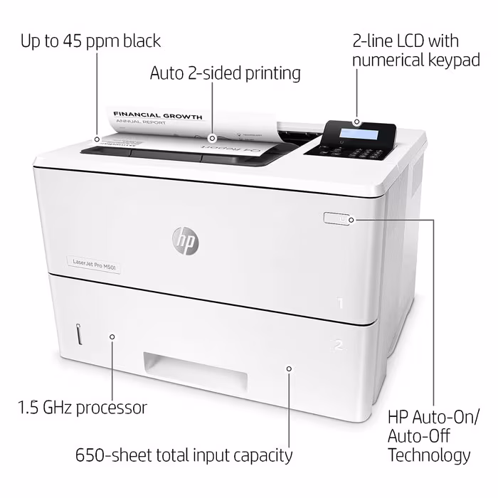 HP LaserJet Pro M501dn Monochrome Duplex Printer (J8H61A) Price in Jordan HP LaserJet Pro M501dn Monochrome Duplex Printer (J8H61A) - Buy Online in Jordan | OfficeJo