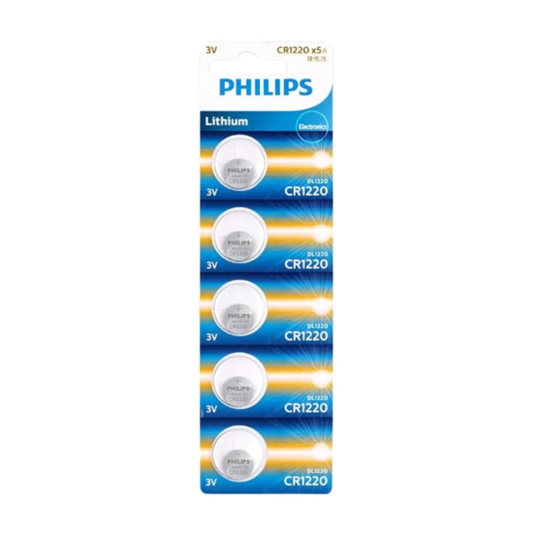 Philips CR1220 Lithium Coin Batteries – 5 Pack, Up to 5-Year Shelf Life, -20°C to +60°C Price in Jordan Philips CR1220 Lithium Coin Batteries – 5 Pack, Up to 5-Year Shelf Life, -20°C to +60°C - Buy Online in Jordan | OfficeJo