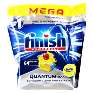 Finish Quantum Max Lemon Dishwasher Tablets – 64 Pack, 14x Power Actions, Shine Booster - Buy Online in Jordan | OfficeJo