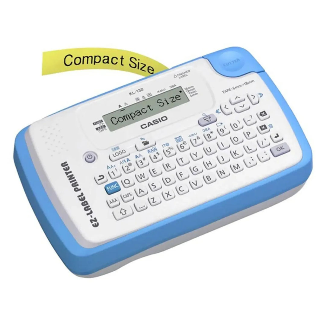 Casio Label Printer KL-130 – 200dpi, Barcode Printing, 6–18mm Tape, 60 Logo Designs Price in Jordan Casio Label Printer KL-130 – 200dpi, Barcode Printing, 6–18mm Tape, 60 Logo Designs - Buy Online in Jordan | OfficeJo