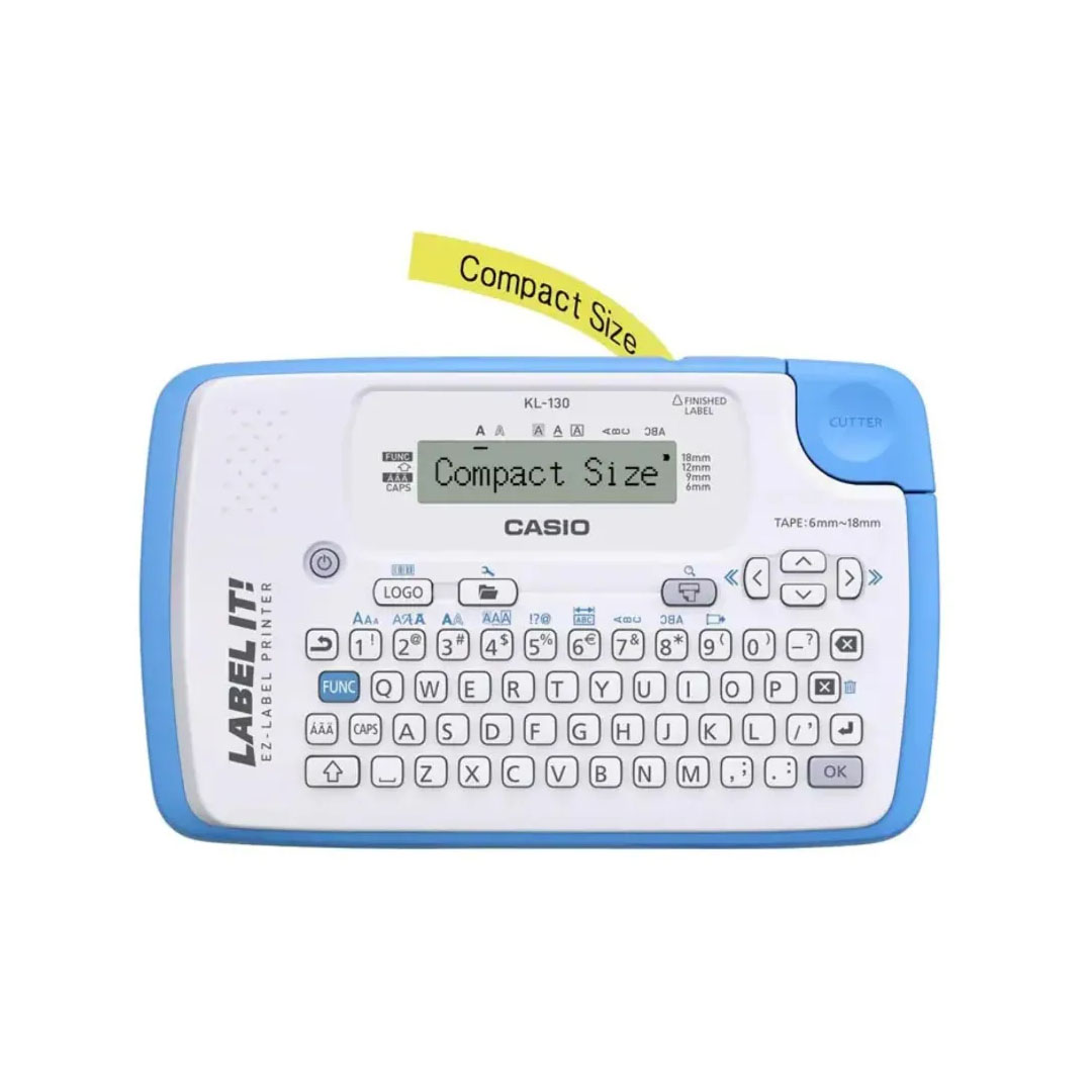 Casio Label Printer KL-130 – 200dpi, Barcode Printing, 6–18mm Tape, 60 Logo Designs Price in Jordan Casio Label Printer KL-130 – 200dpi, Barcode Printing, 6–18mm Tape, 60 Logo Designs - Buy Online in Jordan | OfficeJo