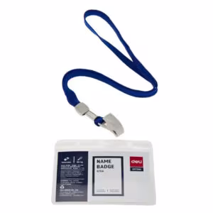 Deli Badge & Lanyard 10.5x7cm Horizontal – PVC, High Transparency, Pack of 50 - Buy Online in Jordan | OfficeJo